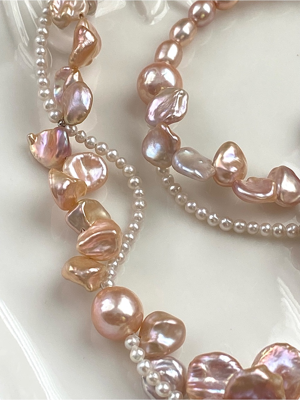 N314-Premium Sakura Pink Petal Pearl 5 Flowers With A Detachable Flower Pendant - Picture 8 of 15